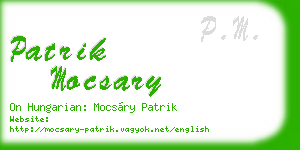 patrik mocsary business card